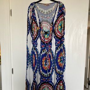 Mara Hoffman Swim Dress blue print One Size rouged top